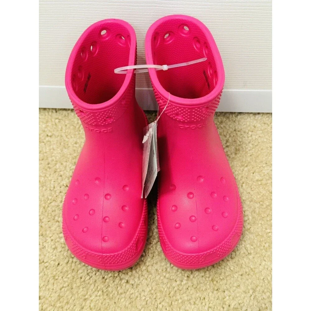 NWT Crocs Classic Rain Boots Pink Girls Sz C13